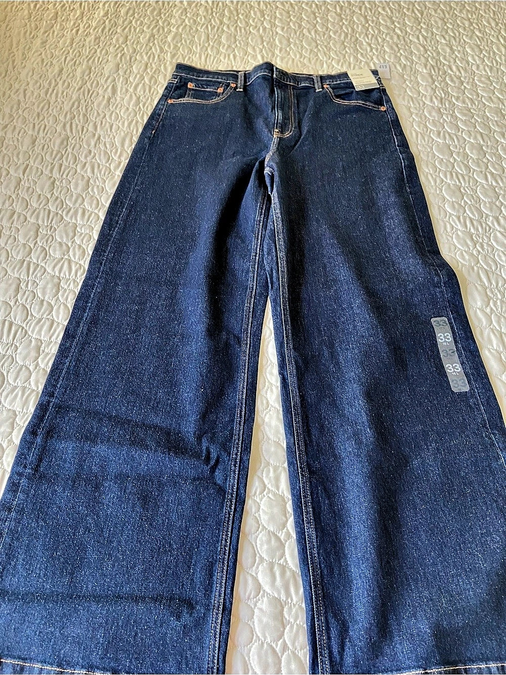 NWT Gap High Rise Stride Wideleg Jeans Blue Waist 33 (16L)